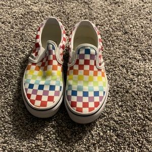 Rainbow check Vans